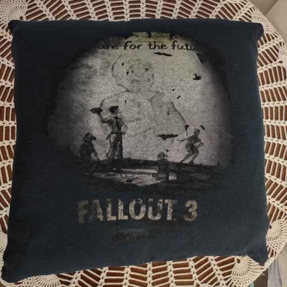 Rag Frog Revival  Throw pillow cover Up-cycled from a T-shirt size 14"x14" - Picture 2 of 3